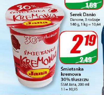 艢mietana kremowa 30 % Jana promocja