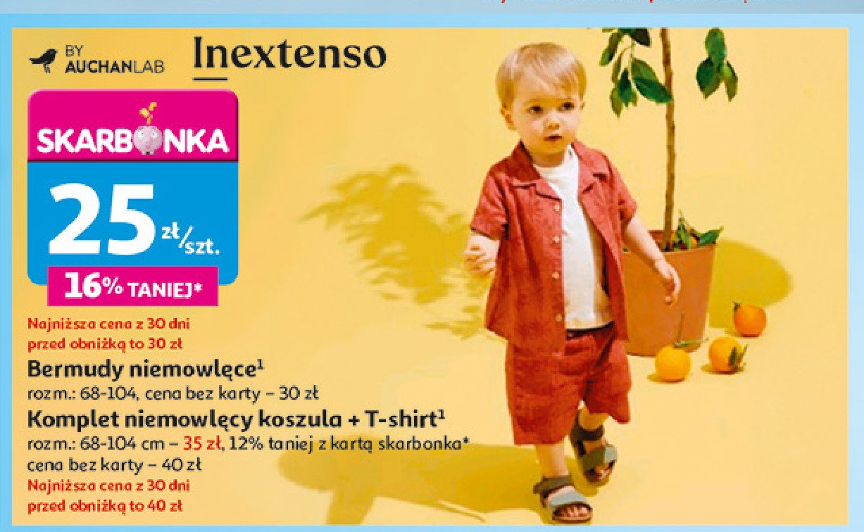 Koszula + t-shirt 68-140 cm Auchan inextenso promocja w Auchan