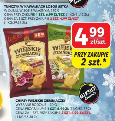 Chipsy wiejskie ziemniaczki wybrane rodzaje, 130 g promocja w Top Market