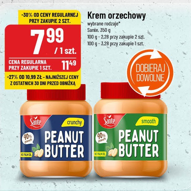 Krem orzechowy crunchy Sante promocja