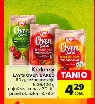 Krakersy wielozbożowe papryka, zielona cebulka i pomidor Lay's oven baked (prosto z pieca) Frito lay lay's promocja