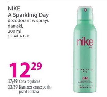 Dezodorant Nike sparkling day Nike cosmetics promocja