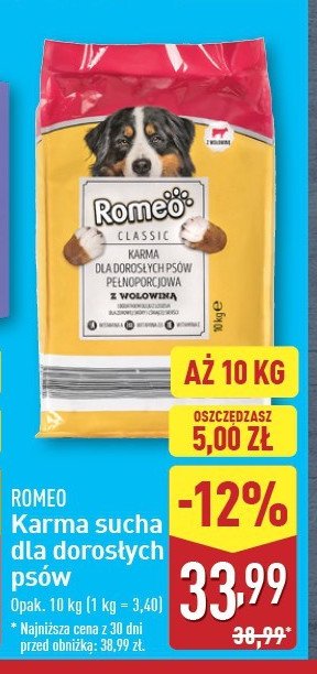 Karma dla psa z wołowiną Romeo (karma) promocja