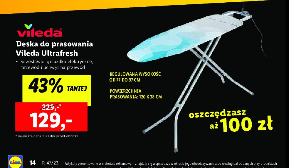 Deska do prasowania ultrafresh Vileda promocja