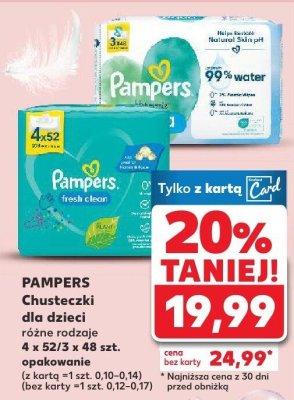 Chusteczki dla dzieci PAMPERS różne rodzaje 4 x 52/3 x 48 szt. promocja w Kaufland