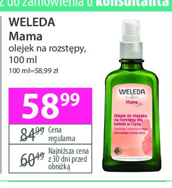 Olejek do masa偶u WELEDA MAMA promocja