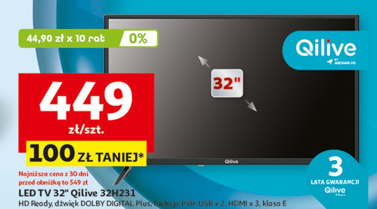 Telewizor 32'' 32h231 Qilive promocja