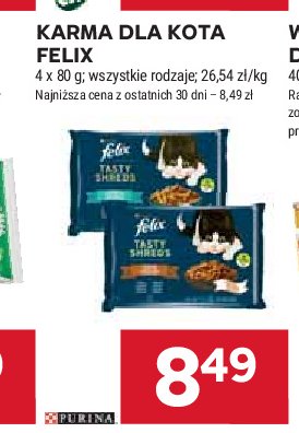 Karma dla kota rybne smaki w sosie Purina felix tasty shreds promocja