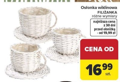 Osłonka wiklinowa FILIŻANKA różne wymiary Carrefour promocja w Carrefour