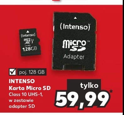 Karta micro sdhc 128 gb + adapter Intenso promocja