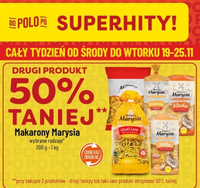 Makaron Marysia wybrane rodzaje 200 g - 1 kg promocja w POLOmarket