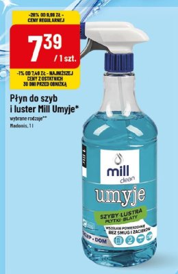 Płyn do szyb i luster Mill Umyje 1l promocja w POLOmarket