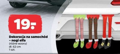 Dekoracja na samochód - nogi elfa 62 cm, różne wzory promocja w Netto
