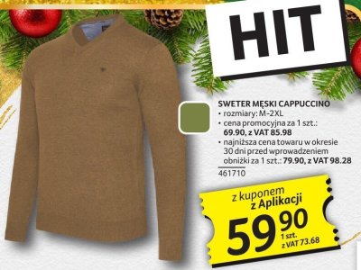 Sweter męski cappuccino promocja w Selgros