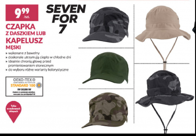 Czapka z daszkiem Seven for 7 promocja w Netto