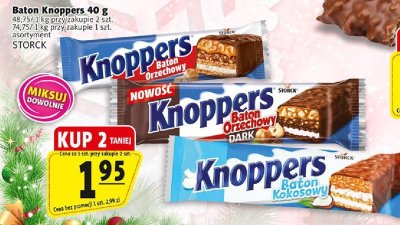 Baton Knoppers 40 g - asortyment STORCK promocja w Prim Market