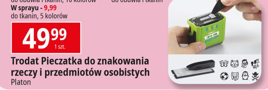 Pieczątka do znakowania rzeczy i przedmiotów osobistych promocja