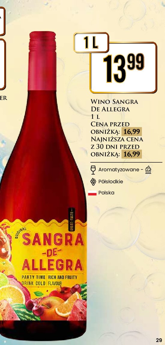Wino SANGRA DE ALLEGRA promocja