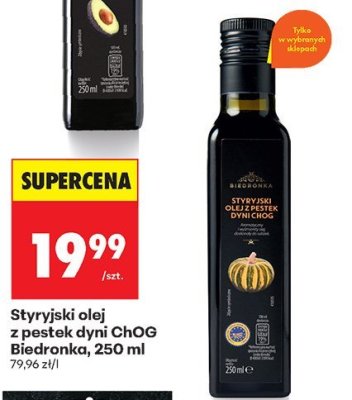 Styryjski olej z pestek dyni ChOG Biedronka, 250 ml promocja w Biedronka