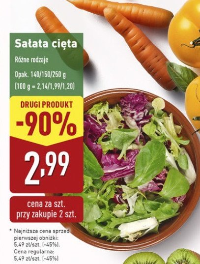 Sałata cięta Świeże jesz promocja w Aldi