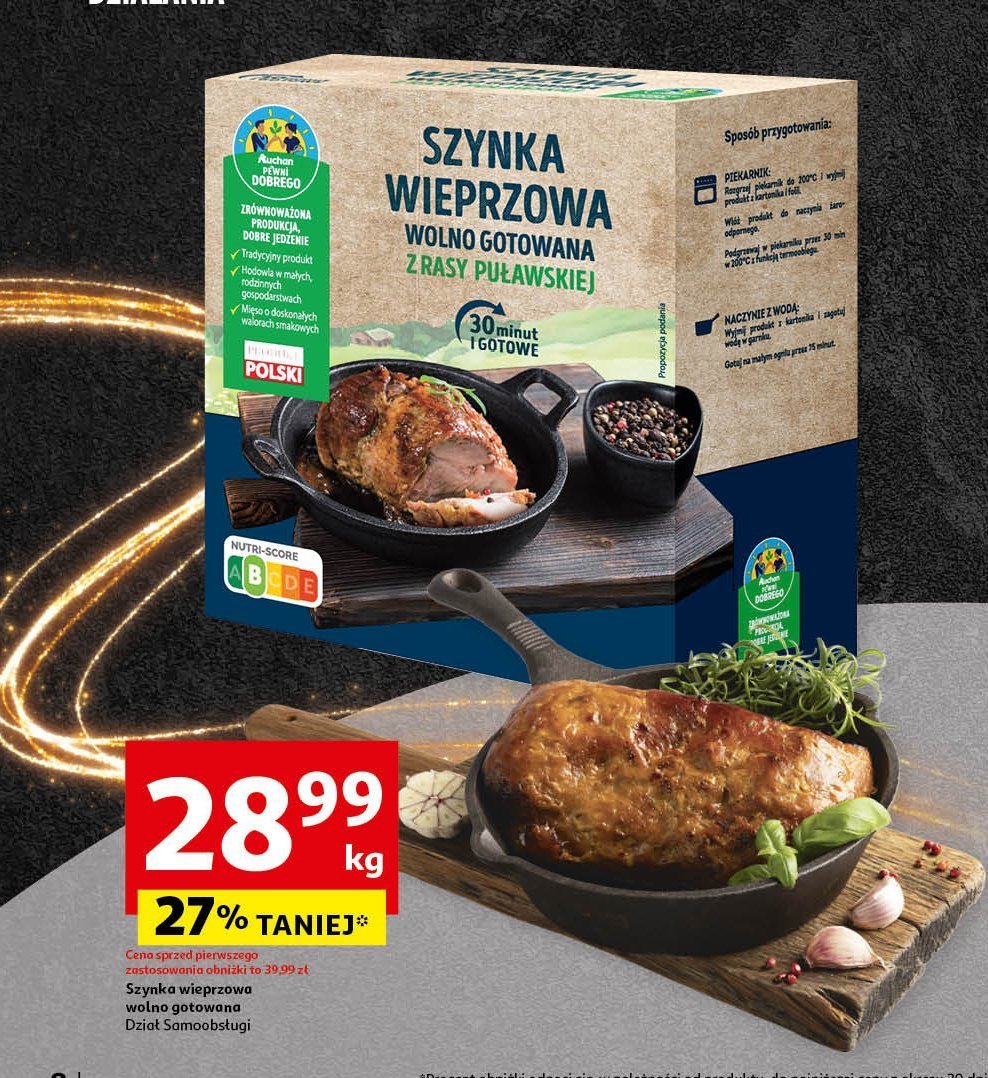 Szynka wieprzowa rasy puławskiej Auchan pewni dobrego promocja