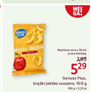 Jabłka suszone krążki Genuss plus promocja