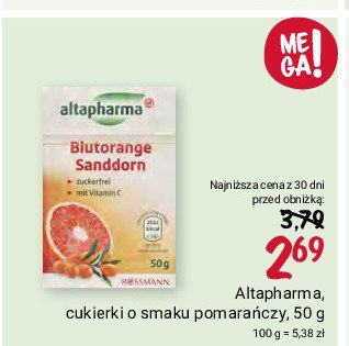 Cukierki pomarańcza malinowa i rokitnik Altapharma promocja