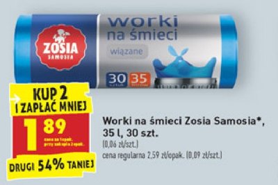 Worki na śmieci wiązane 35 l Zosia samosia promocja