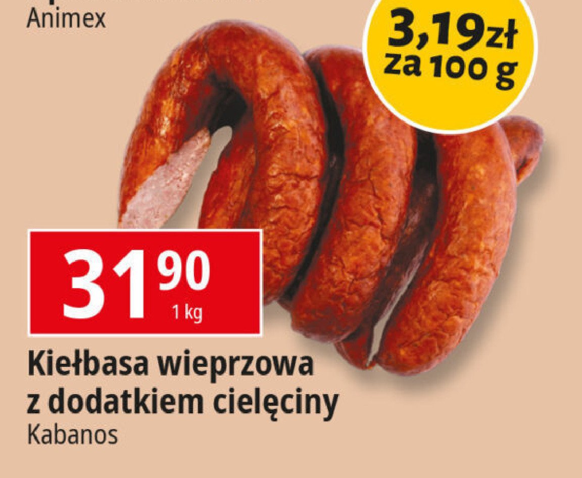 Kiełbasa wieprzowa z cielęciną Kabanos promocja