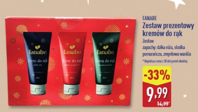 Zestaw prezentowy kremów do rąk Fanabe promocja w Aldi
