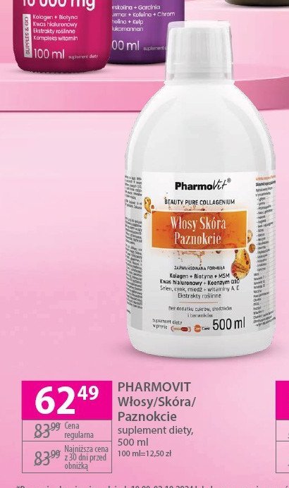 Suplement na włosy skórę i paznokcie Pharmovit promocja