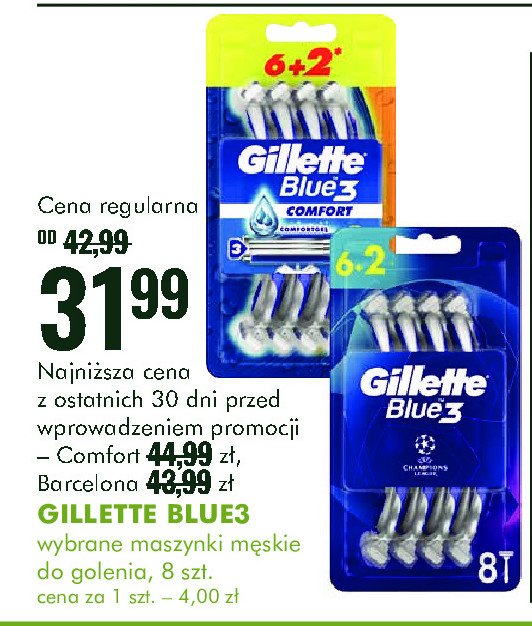 Maszynka do golenia Gillette blue 3 champions league promocja