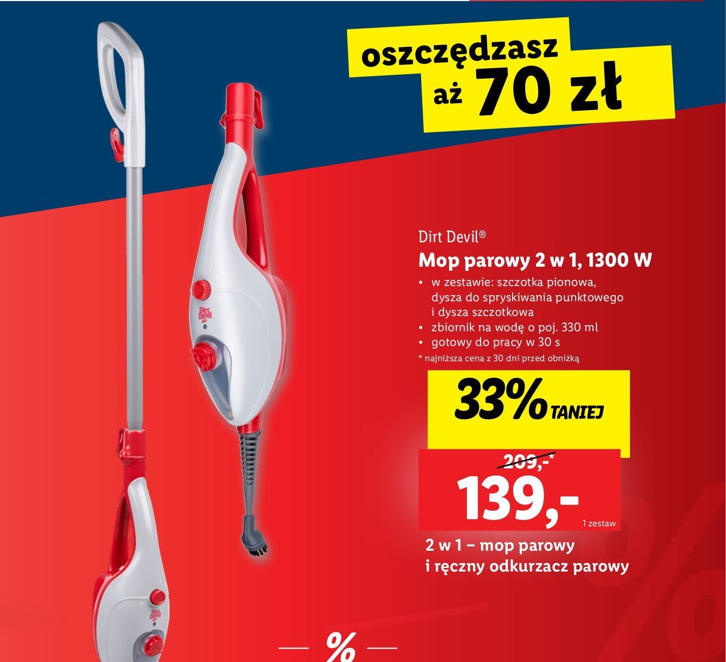 Mop wielofunkcyjny 1300 w DIRT DEVIL promocja