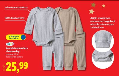 Komplet niemowlęcy z biobawełny r. 50-92 promocja w Lidl