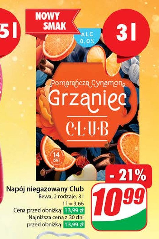 Napój pomarańcza cynamon Grzaniec club promocja