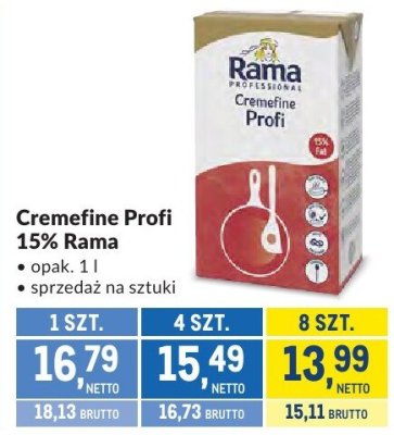 Cremefine Profi 15% Rama promocja w Makro