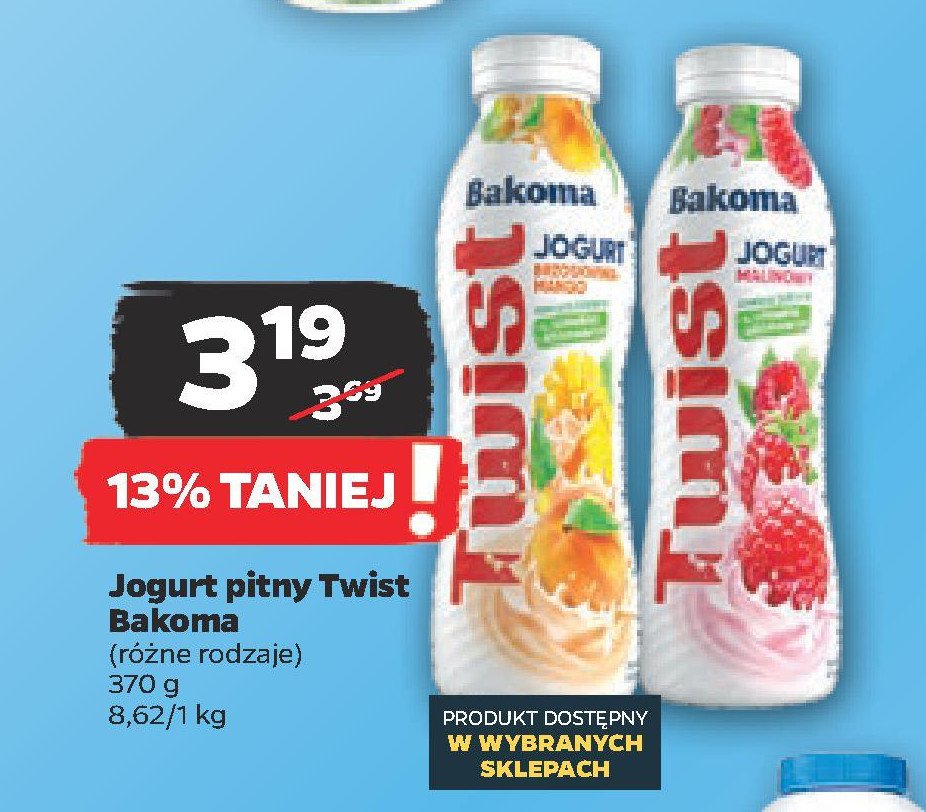 Jogurt malinowy Bakoma twist promocja