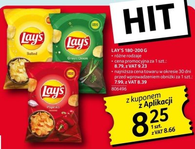 Chipsy Lay's 180-200 g różne rodzaje promocja w Selgros