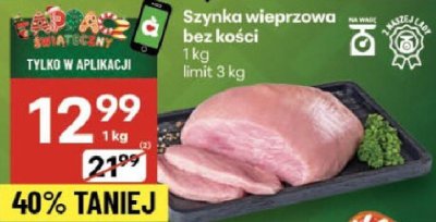 Szynka wieprzowa bez kości promocja w Delikatesy Centrum