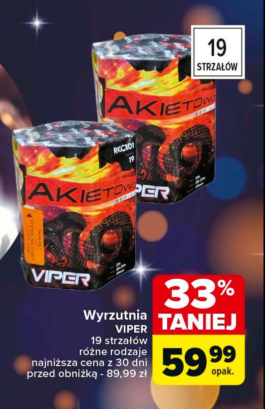 Wyrzutnia viper 19 strzałów promocja