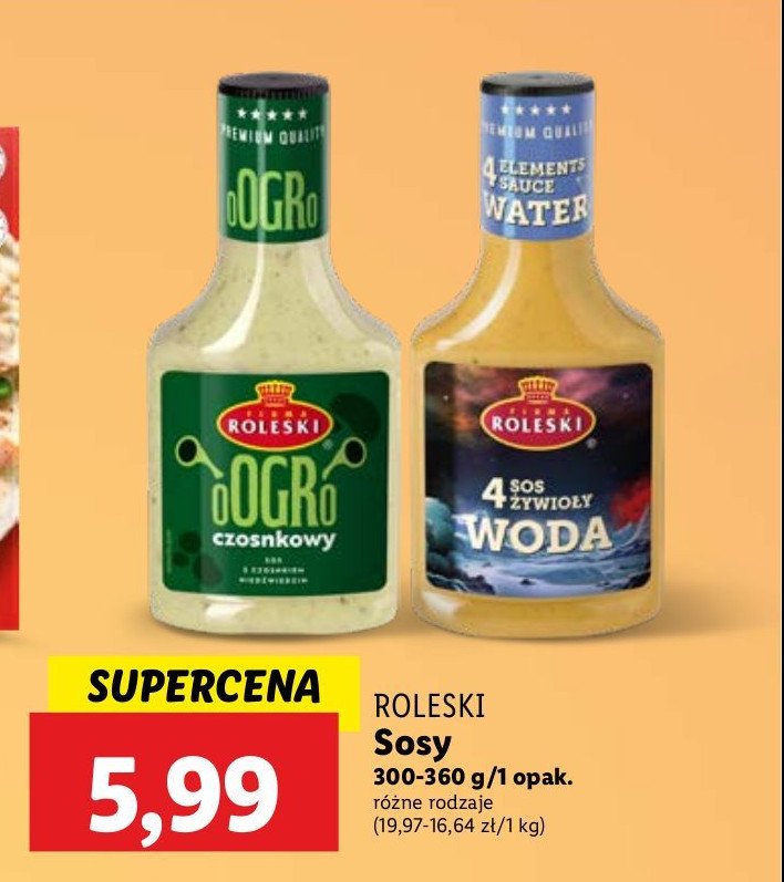 Sos 4 żywioły woda Roleski street food promocja