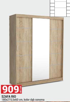 Szafa RIO 180x215,5x60 cm, kolor dąb sonoma promocja w Merkury Market