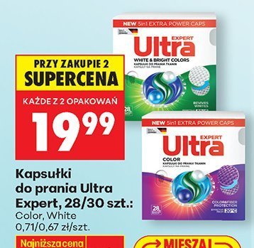 Kapsułki do prania Ultra Expert White 28/30 szt. promocja w Biedronka