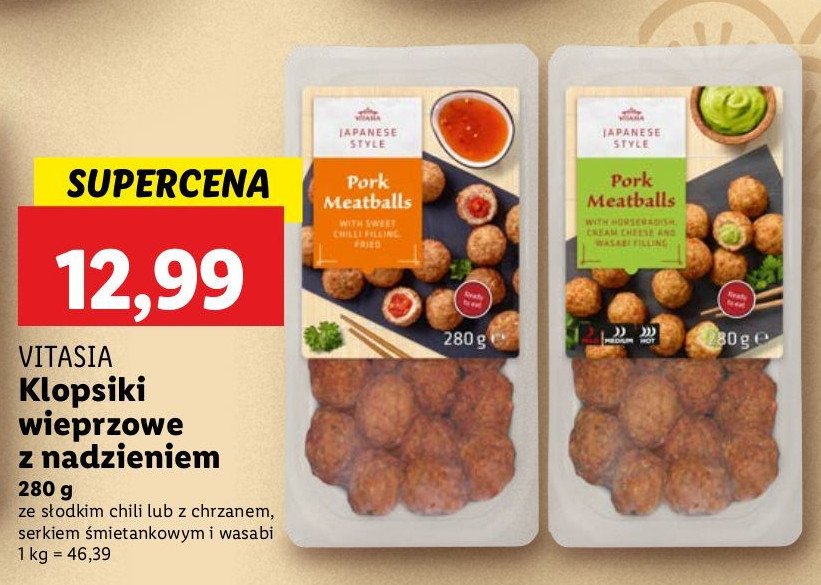 Klopsiki nadziewane ze słodkim chilli Vitasia promocja w Lidl