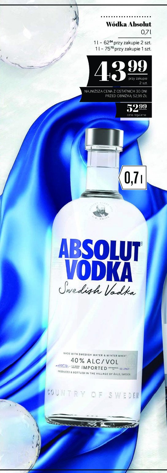 Wódka Absolut vodka promocja w POLOmarket