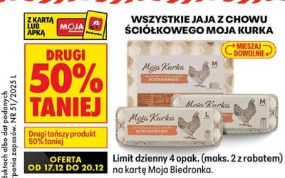 Jaja z chowu ściółkowego  promocja w Biedronka