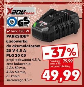 Ładowarka 20v Parkside promocja w Kaufland