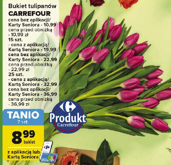 Bukiet tulipanow Carrefour promocja