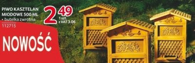 Piwo Kasztelan Miodowe 500 ml butelka zwrotna promocja w Selgros