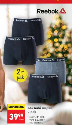 Bokserki męskie Reebok 2-pak promocja w Biedronka